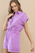 Load image into Gallery viewer, Mineral Wash Cotton Terry Romper | ABNB0627