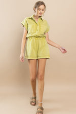 Load image into Gallery viewer, Mineral Wash Cotton Terry Romper | ABNB0627