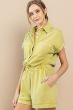 Load image into Gallery viewer, Mineral Wash Cotton Terry Romper | ABNB0627