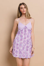 Load image into Gallery viewer, 3D Rose Babydoll Mini Dress | ABND0805