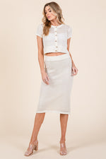 Load image into Gallery viewer, Open-Knit Sweater Cardigan Sweater Skirt Set | ABJT7500ABJB7501
