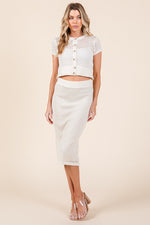 Load image into Gallery viewer, Open-Knit Sweater Cardigan Sweater Skirt Set | ABJT7500ABJB7501