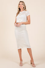 Load image into Gallery viewer, Open-Knit Sweater Cardigan Sweater Skirt Set | ABJT7500ABJB7501
