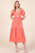 Load image into Gallery viewer, Puff Sleeve Midi Dress | ABND0807