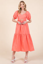 Load image into Gallery viewer, Puff Sleeve Midi Dress | ABND0807