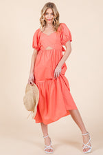 Load image into Gallery viewer, Puff Sleeve Midi Dress | ABND0807