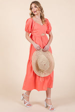 Load image into Gallery viewer, Puff Sleeve Midi Dress | ABND0807