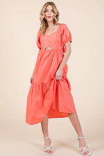 Load image into Gallery viewer, Puff Sleeve Midi Dress | ABND0807