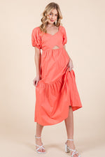 Load image into Gallery viewer, Puff Sleeve Midi Dress | ABND0807