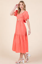 Load image into Gallery viewer, Puff Sleeve Midi Dress | ABND0807