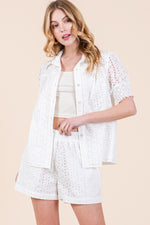 Load image into Gallery viewer, Embroidered Short Sleeve Shirt & Short SET | ABED7519