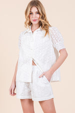 Load image into Gallery viewer, Embroidered Short Sleeve Shirt & Short SET | ABED7519