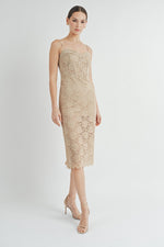 Load image into Gallery viewer, Corset Midi Dress | ABND0679 | INSTOCK