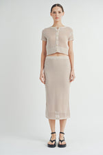 Load image into Gallery viewer, Open-Knit Sweater Cardigan Sweater Skirt Set | ABJT7500ABJB7501
