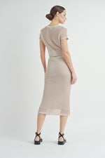 Load image into Gallery viewer, Open-Knit Sweater Cardigan Sweater Skirt Set | ABJT7500ABJB7501