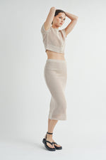 Load image into Gallery viewer, Open-Knit Sweater Cardigan Sweater Skirt Set | ABJT7500ABJB7501