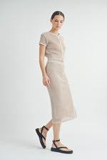 Load image into Gallery viewer, Open-Knit Sweater Cardigan Sweater Skirt Set | ABJT7500ABJB7501