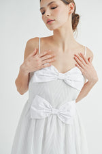 Load image into Gallery viewer, Double-Bow Pleated Mini Dress | ABED7520