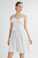 Load image into Gallery viewer, Double-Bow Pleated Mini Dress | ABED7520