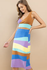 Load image into Gallery viewer, Color Block Cutout Top / S#ABNS0649