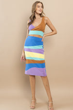 Load image into Gallery viewer, Color Block Cutout Top / S#ABNS0649