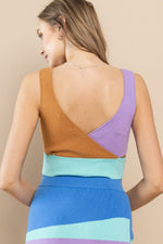 Load image into Gallery viewer, Color Block Cutout Top / S#ABNS0649