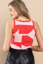 Load image into Gallery viewer, Abstract Cropped Knit Top / S#ABNS0659