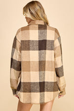 Load image into Gallery viewer, Oversized Plaid Long Shacket / S#AIB1001J