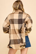 Load image into Gallery viewer, Oversized Plaid Long Shacket / S#AIB1001J