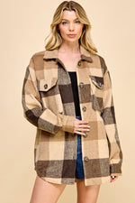 Load image into Gallery viewer, Oversized Plaid Long Shacket / S#AIB1001J