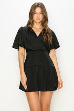 Load image into Gallery viewer, Short Bell-sleeve Mini Dress / S#ABDD0153