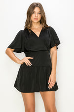 Load image into Gallery viewer, Short Bell-sleeve Mini Dress / S#ABDD0153