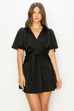 Load image into Gallery viewer, Short Bell-sleeve Mini Dress / S#ABDD0153