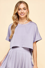 Satin Cropped Top / S#ABHT0120