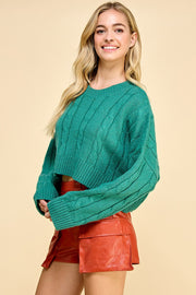 Cable Cropped Sweater I ABHS0138 I INSTOCK
