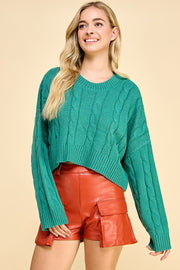 Cable Cropped Sweater I ABHS0138 I INSTOCK