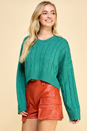 Cable Cropped Sweater I ABHS0138 I INSTOCK