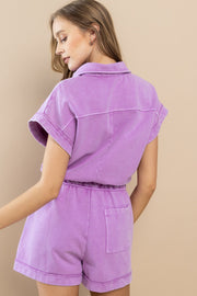 Mineral Wash Cotton Terry Romper | ABNB0627