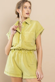 Mineral Wash Cotton Terry Romper | ABNB0627