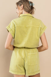 Mineral Wash Cotton Terry Romper | ABNB0627