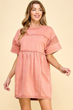 Load image into Gallery viewer, Vintage Wash Babydoll Tunic Dress | ABND0685
