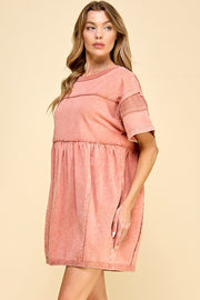 Vintage Wash Babydoll Tunic Dress | ABND0685
