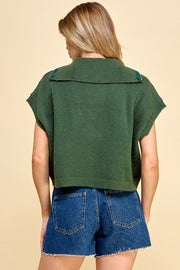 Sleeveless Zip Front High Neck Sweatshirt | ABNS0661