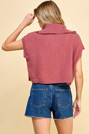 Sleeveless Zip Front High Neck Sweatshirt | ABNS0661