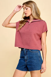 Sleeveless Zip Front High Neck Sweatshirt | ABNS0661