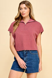 Sleeveless Zip Front High Neck Sweatshirt | ABNS0661