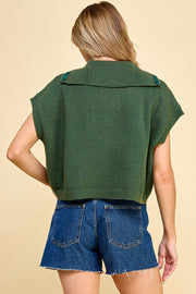 Sleeveless Zip Front High Neck Sweatshirt | ABNS0661