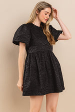 Load image into Gallery viewer, Floral Jacquard Mini Dress | ABND0708
