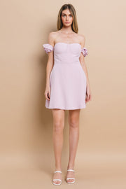 Linen Off-the-Shoulder Mini Dress | ABND0821