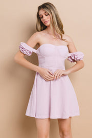 Linen Off-the-Shoulder Mini Dress | ABND0821